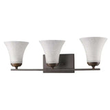 Three Light Bronze Wall Light with Tapered Glass Shade - Homeroots - Flyclothing LLC