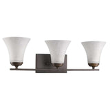 Three Light Bronze Wall Light with Tapered Glass Shade - Homeroots - Flyclothing LLC