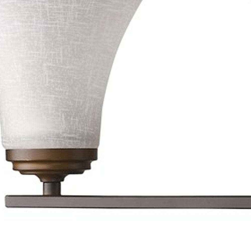 Three Light Bronze Wall Light with Tapered Glass Shade - Homeroots - Flyclothing LLC