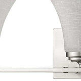 Three Light Silver Wall Light with Tapered Glass Shade - Homeroots - Flyclothing LLC