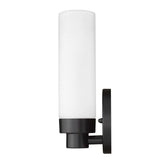 Matte Black Wall Light with Narrow Frosted Glass Shade - Homeroots - Flyclothing LLC
