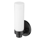 Matte Black Wall Light with Narrow Frosted Glass Shade - Homeroots - Flyclothing LLC