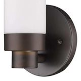 Bronze Wall Light with Narrow Frosted Glass Shade - Homeroots - Flyclothing LLC