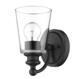 One Light Matte Black Glass Shade Wall Sconce - Homeroots - Flyclothing LLC