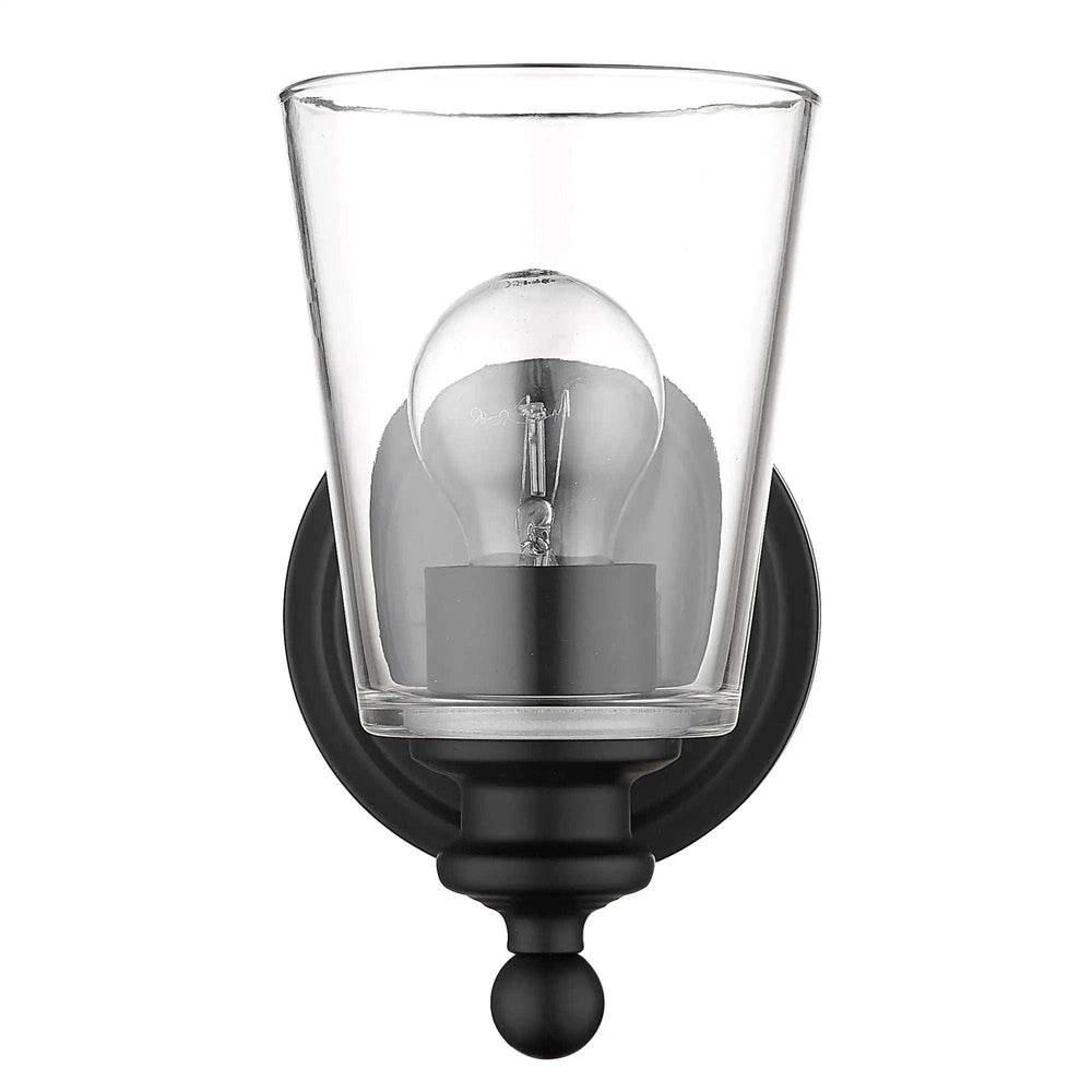 One Light Matte Black Glass Shade Wall Sconce - Homeroots - Flyclothing LLC