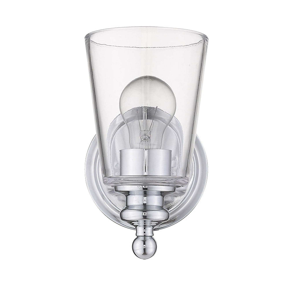 One Light Silver Glass Shade Wall Sconce - Homeroots - Flyclothing LLC