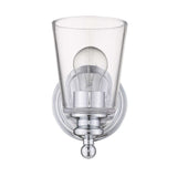 One Light Silver Glass Shade Wall Sconce - Homeroots - Flyclothing LLC