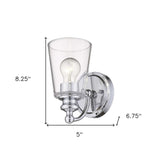 One Light Silver Glass Shade Wall Sconce - Homeroots - Flyclothing LLC