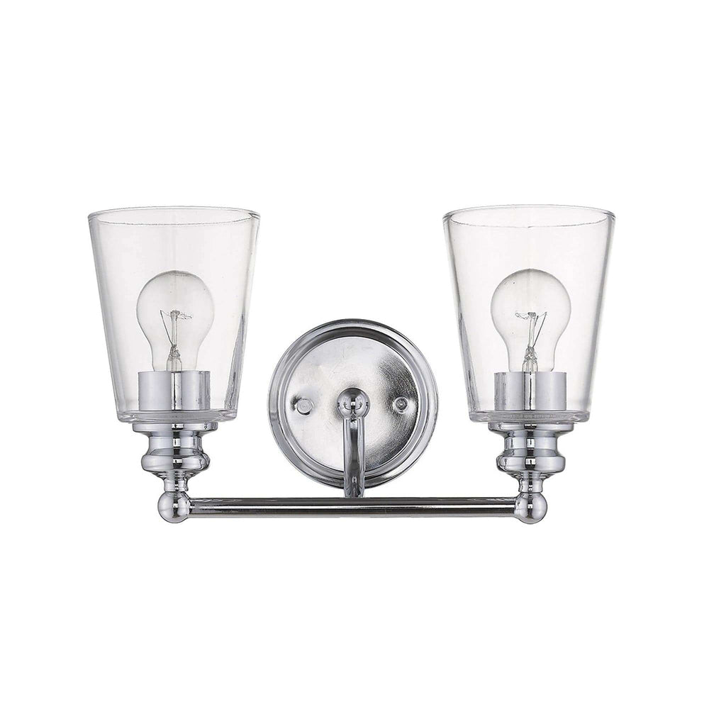 Two Light Silver Glass Shade Wall Sconce - Homeroots - Flyclothing LLC