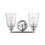 Two Light Silver Glass Shade Wall Sconce - Homeroots - Flyclothing LLC