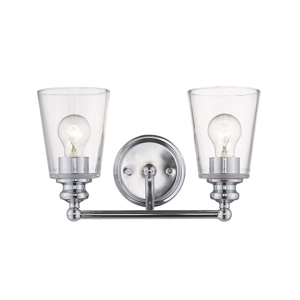 Two Light Silver Glass Shade Wall Sconce - Homeroots - Flyclothing LLC