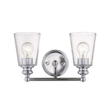 Two Light Silver Glass Shade Wall Sconce - Homeroots - Flyclothing LLC