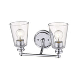 Two Light Silver Glass Shade Wall Sconce - Homeroots - Flyclothing LLC