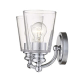 Two Light Silver Glass Shade Wall Sconce - Homeroots - Flyclothing LLC