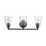 Three Light Antique Bronze Glass Shade Wall Sconce - Homeroots - Flyclothing LLC