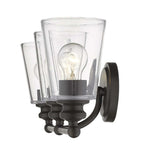 Three Light Antique Bronze Glass Shade Wall Sconce - Homeroots - Flyclothing LLC