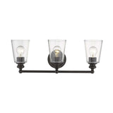 Three Light Antique Bronze Glass Shade Wall Sconce - Homeroots - Flyclothing LLC
