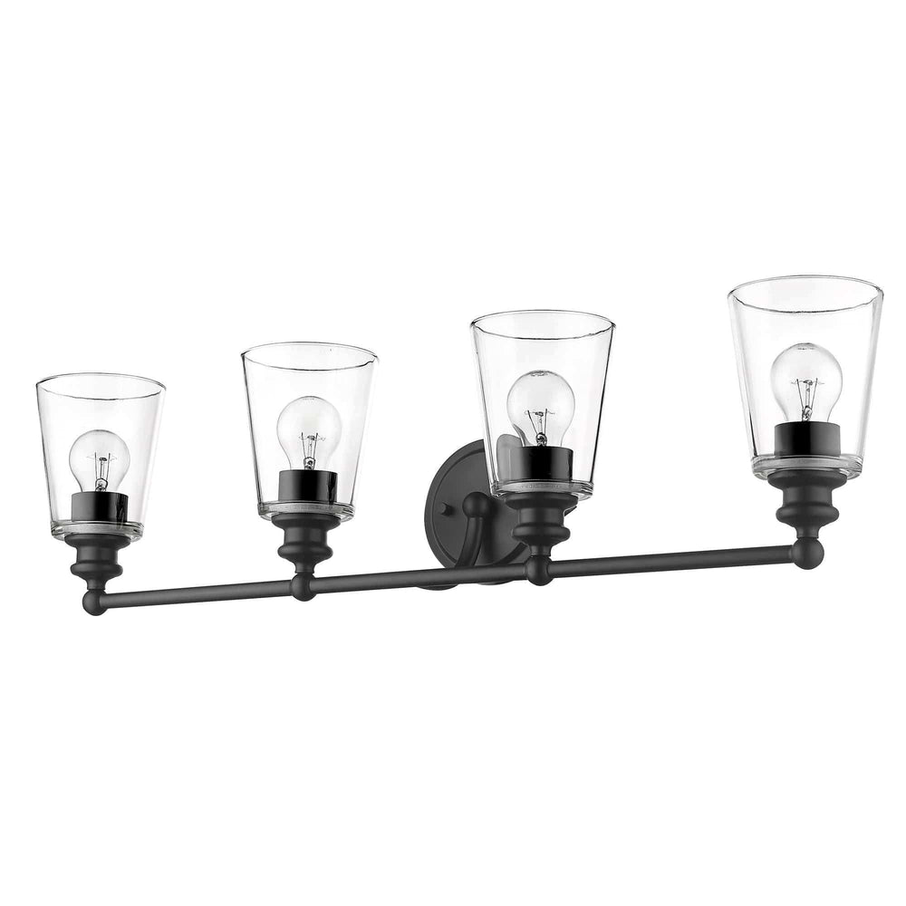 Ceil 4-Light Matte Black Vanity - Homeroots - Flyclothing LLC