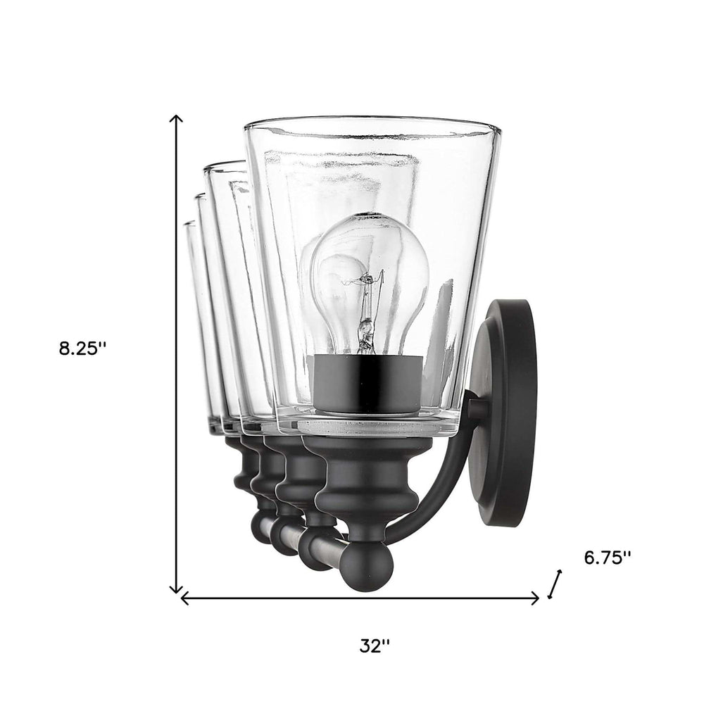 Ceil 4-Light Matte Black Vanity - Homeroots - Flyclothing LLC