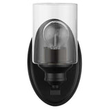 One Light Matte Black Wall Light with Clear Glass Shade - Homeroots - Flyclothing LLC