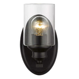One Light Matte Black Wall Light with Clear Glass Shade - Homeroots - Flyclothing LLC