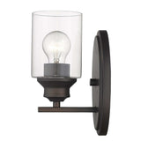 One Light Bronze Wall Light with Clear Glass Shade - Homeroots - Flyclothing LLC