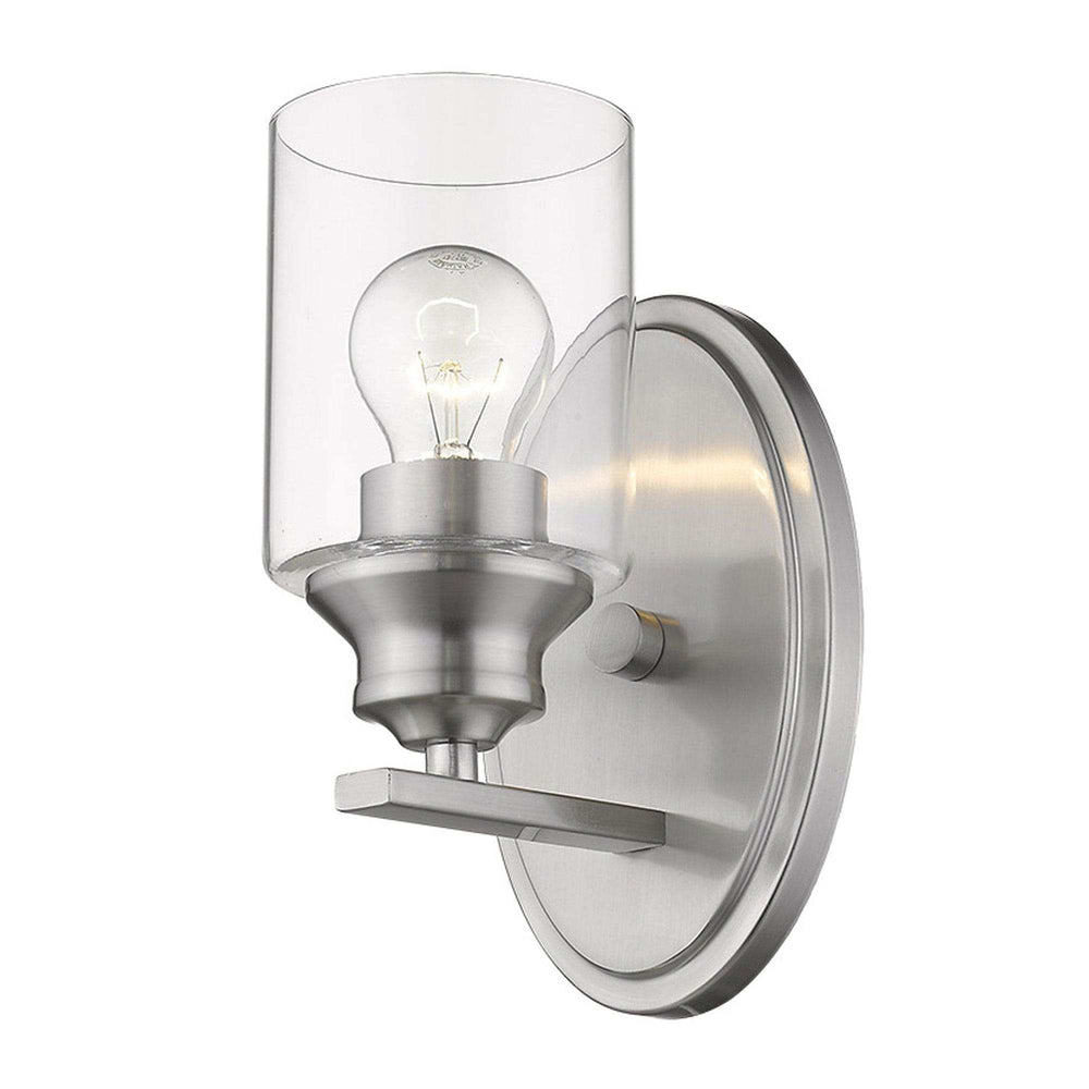 One Light Silver Wall Light with Clear Glass Shade - Homeroots - Flyclothing LLC
