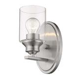 One Light Silver Wall Light with Clear Glass Shade - Homeroots - Flyclothing LLC