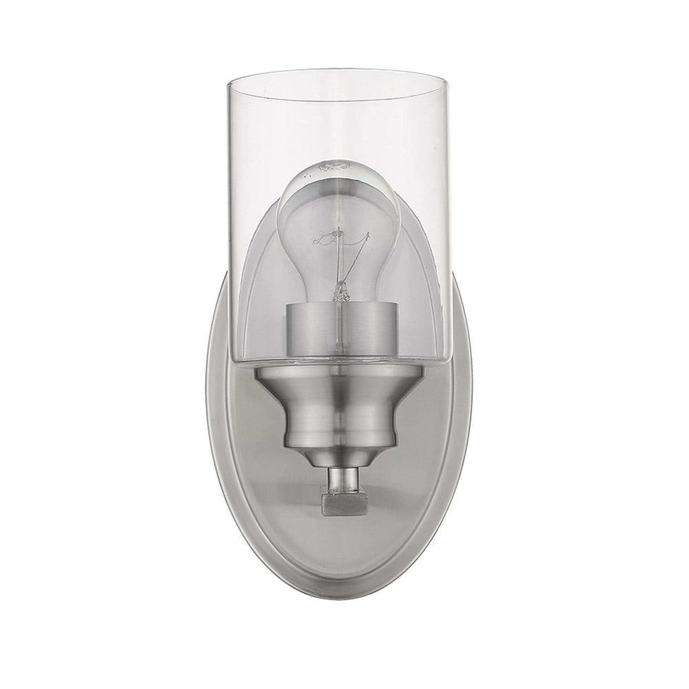 One Light Silver Wall Light with Clear Glass Shade - Homeroots - Flyclothing LLC