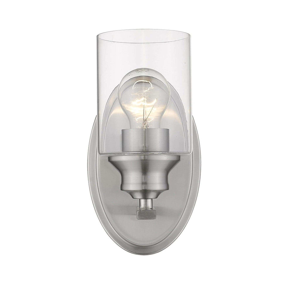 One Light Silver Wall Light with Clear Glass Shade - Homeroots - Flyclothing LLC