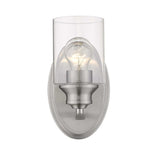 One Light Silver Wall Light with Clear Glass Shade - Homeroots - Flyclothing LLC