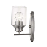 One Light Silver Wall Light with Clear Glass Shade - Homeroots - Flyclothing LLC