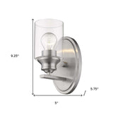 One Light Silver Wall Light with Clear Glass Shade - Homeroots - Flyclothing LLC