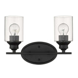 Two Light Matte Black Wall Light with Clear Glass Shade - Homeroots - Flyclothing LLC