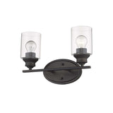 Two Light Bronze Wall Light with Clear Glass Shade - Homeroots - Flyclothing LLC