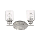 Two Light Silver Wall Light with Clear Glass Shade - Homeroots - Flyclothing LLC