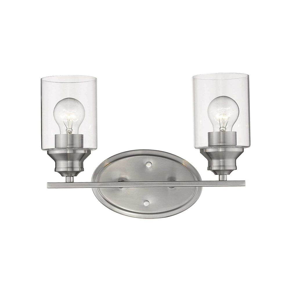 Two Light Silver Wall Light with Clear Glass Shade - Homeroots - Flyclothing LLC