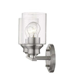 Two Light Silver Wall Light with Clear Glass Shade - Homeroots - Flyclothing LLC