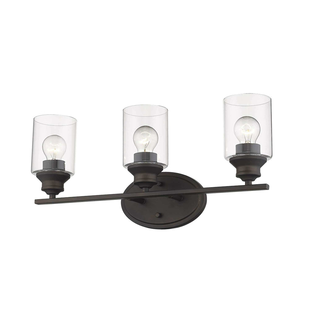 Three Light Bronze Wall Light with Clear Glass Shade - Homeroots - Flyclothing LLC