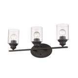 Three Light Bronze Wall Light with Clear Glass Shade - Homeroots - Flyclothing LLC