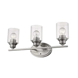 Three Light Silver Wall Light with Clear Glass Shade - Homeroots - Flyclothing LLC