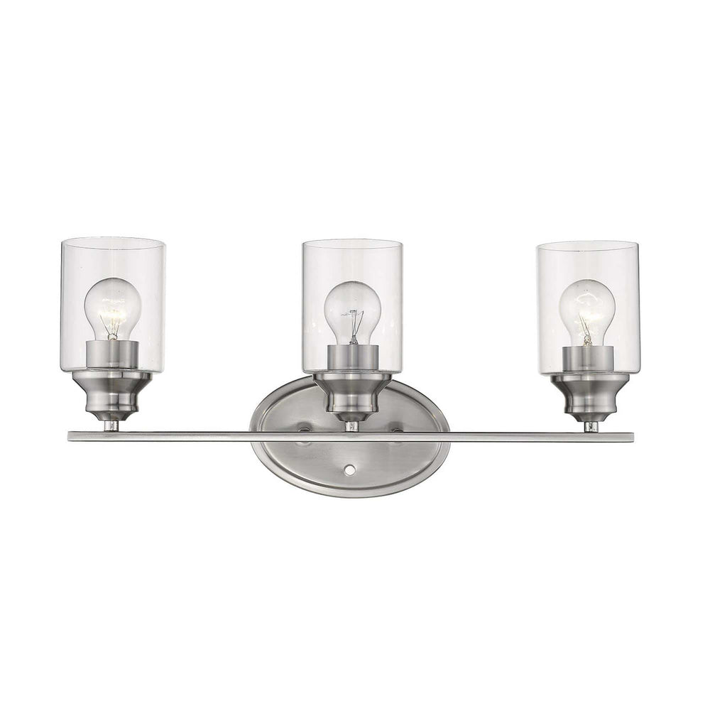 Three Light Silver Wall Light with Clear Glass Shade - Homeroots - Flyclothing LLC