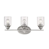 Three Light Silver Wall Light with Clear Glass Shade - Homeroots - Flyclothing LLC