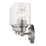 Three Light Silver Wall Light with Clear Glass Shade - Homeroots - Flyclothing LLC