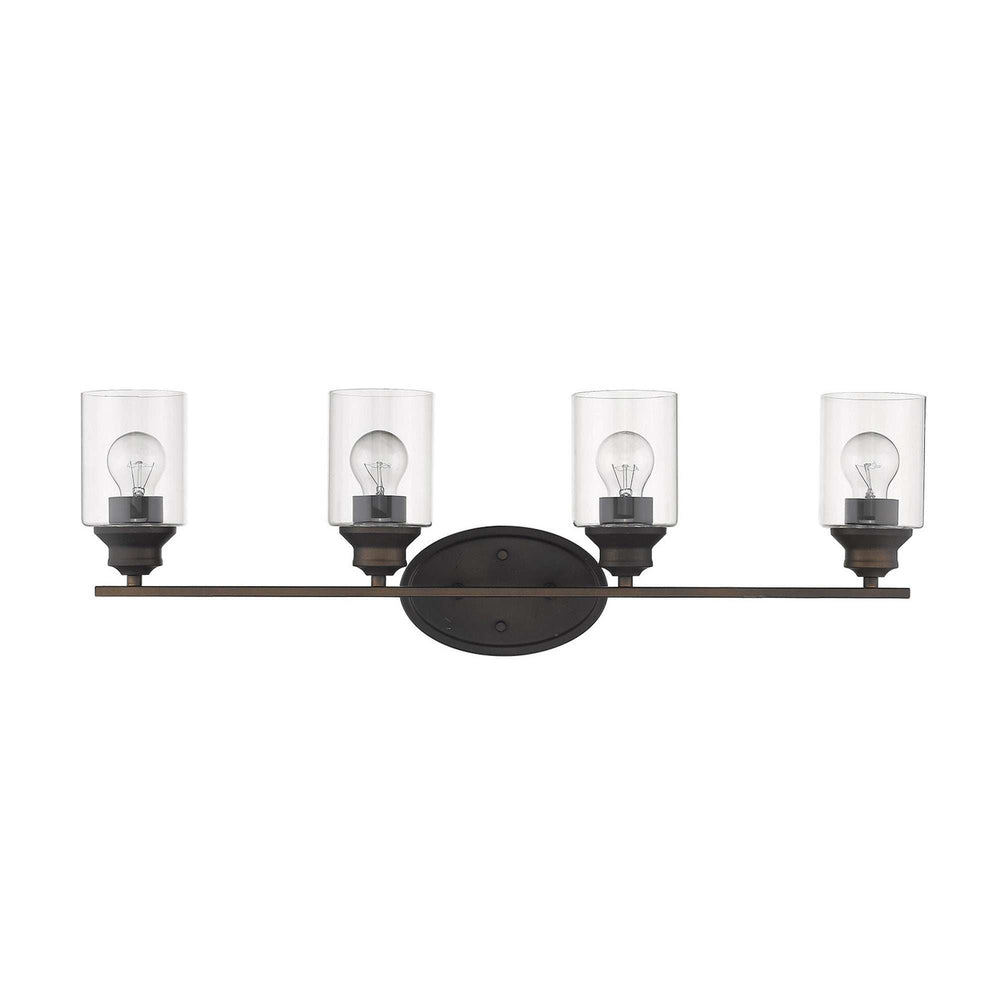 Four Light Bronze Wall Light with Clear Glass Shade - Homeroots - Flyclothing LLC