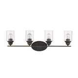 Four Light Bronze Wall Light with Clear Glass Shade - Homeroots - Flyclothing LLC