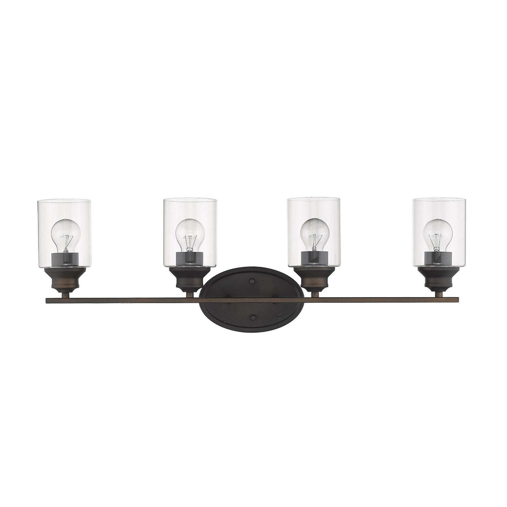 Four Light Bronze Wall Light with Clear Glass Shade - Homeroots - Flyclothing LLC