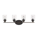 Four Light Bronze Wall Light with Clear Glass Shade - Homeroots - Flyclothing LLC