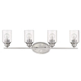 Four Light Silver Wall Light with Clear Glass Shade - Homeroots - Flyclothing LLC