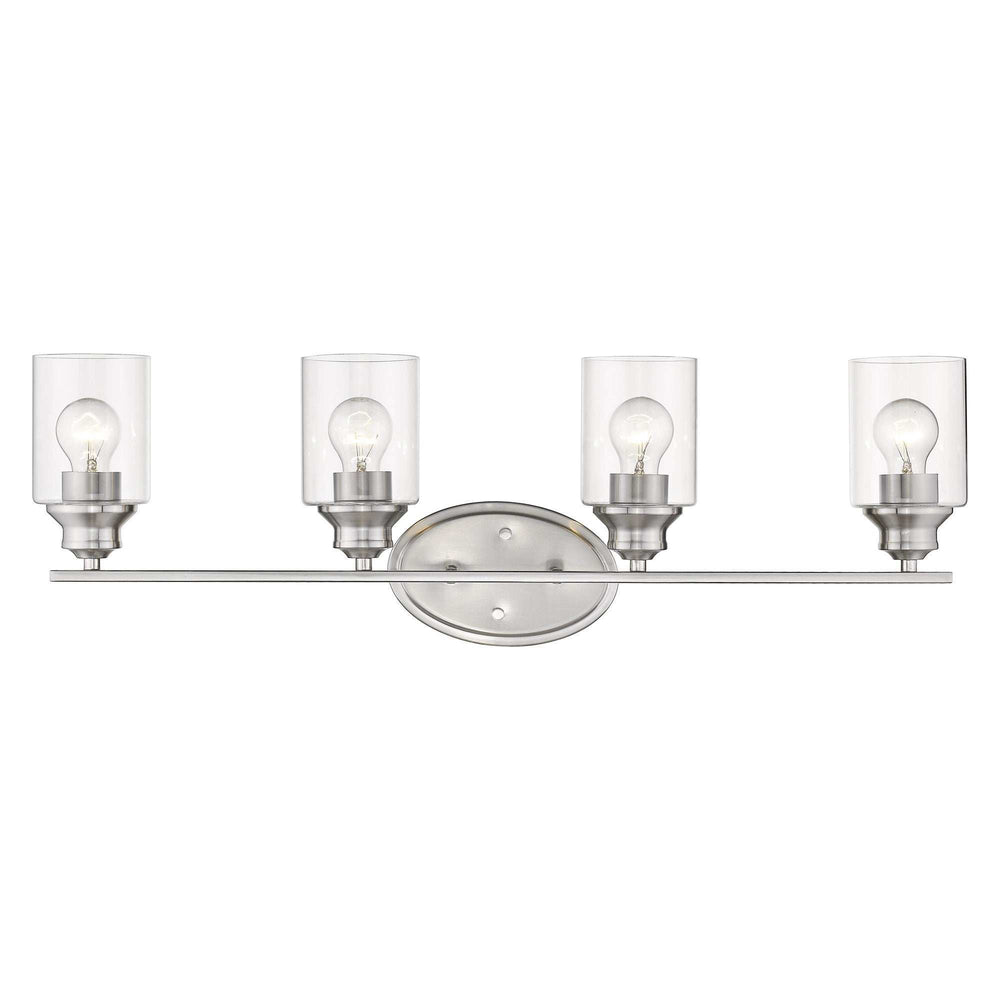 Four Light Silver Wall Light with Clear Glass Shade - Homeroots - Flyclothing LLC